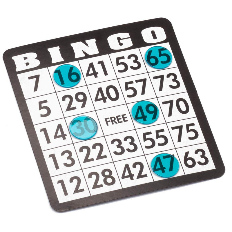 GSE Games & Sports Expert 500/1000 Pieces of 3/4-inch Plastic Transparent Bingo Chips (Several Colors Available) Blue 500-Pack - BeesActive Australia