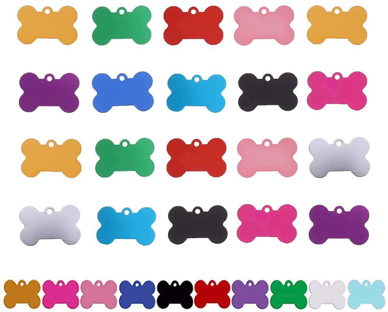 yiwoo 30 PCS Pet ID Tag Bone Shape, Aluminum Alloy for Dogs and Cats Pet ID Tag(38mm) - BeesActive Australia