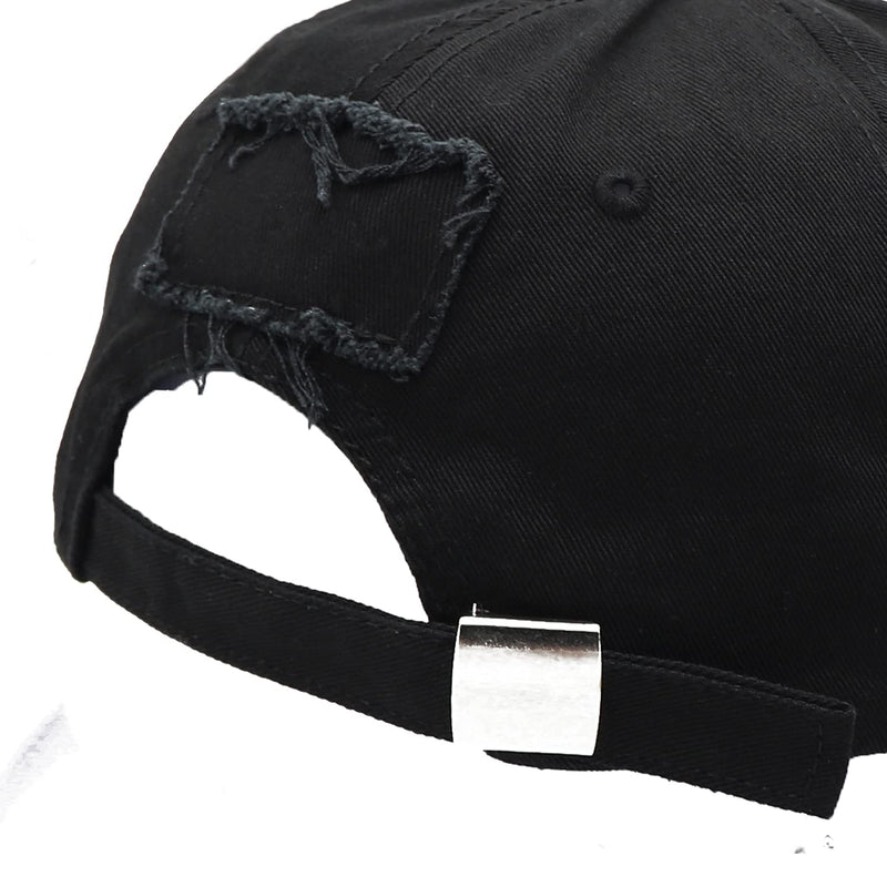 Ripped Patch Baseball Cap Vintage Distressed Low Profile Unstructured Cotton Dad Hat Adjustable for Women Men White - BeesActive Australia