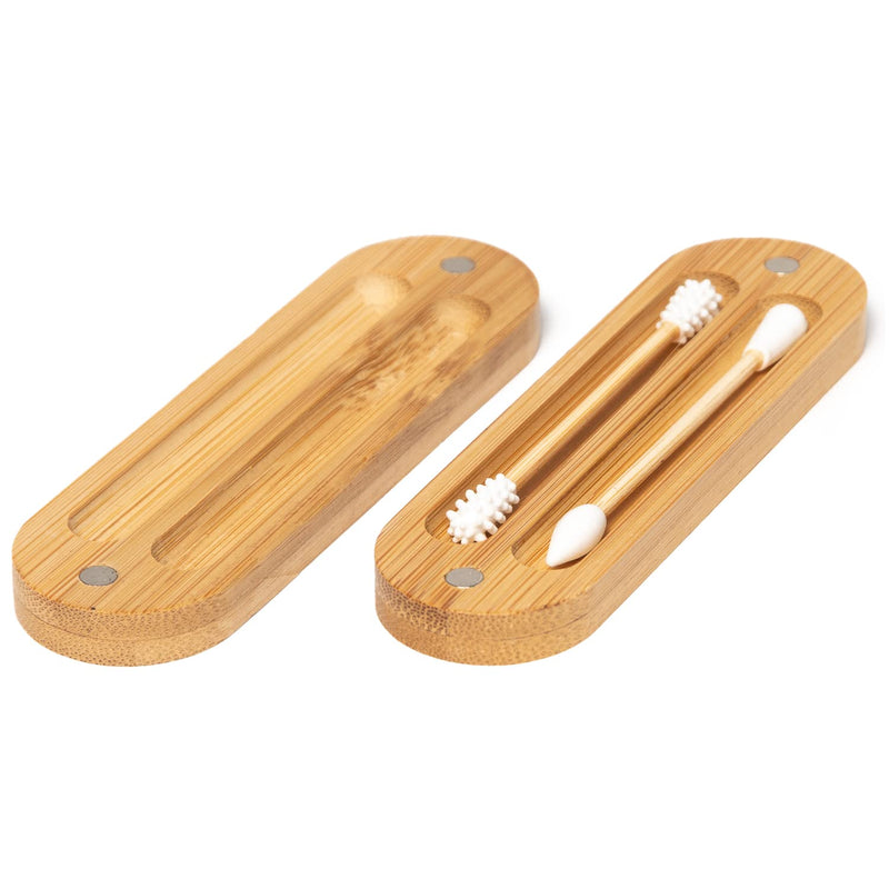 Silicone Make Up Swabs | Set of 2 with Bamboo Case | By New Living | Eco Friendly Reusable Silicone QTips | For Make Up - BeesActive Australia