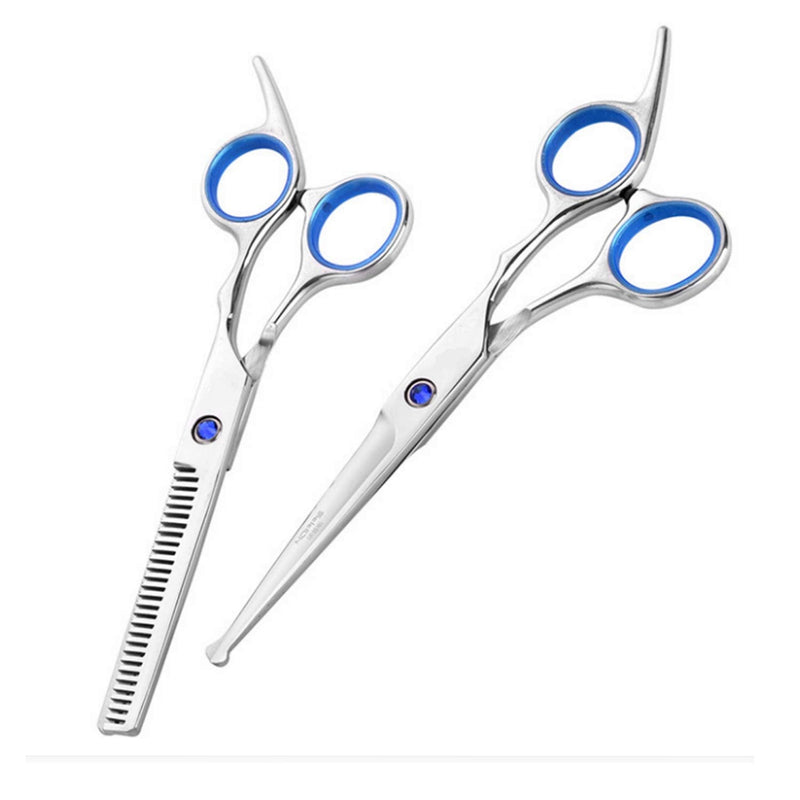 LIGICKY Baby Hair Cutting Scissors Set Professional Safety Round Tip Stainless Steel Hair thinning Shears Bang Hair Scissor for Kids/Salon/Home Blue - BeesActive Australia
