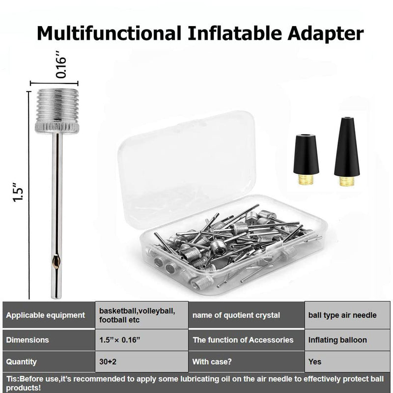 Dlingear 30+2 PCS Ball Pump Inflation Needle，Air Inflate Pump Needles for Basketball, Soccer Ball, Volleyball, Football, and All Other Sports Balls - BeesActive Australia