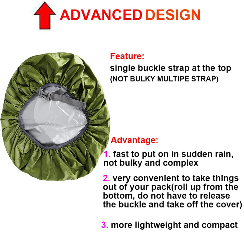 Evotopf Waterproof Backpack Rain Cover with Adjustable Anti Slip Buckle Strap & Sliver Coating Reinforced Inner Layer for Camping, Hiking, Traveling, Hunting, Biking and More, 15-80L Azure 15 - 25L - BeesActive Australia