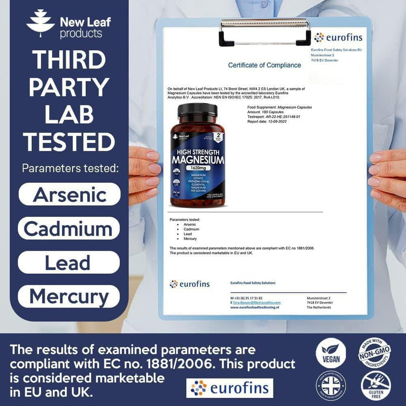 Magnesium Supplements 1620mg - Super Strength - Magnesium Citrate Capsules - (500mg Elemental Vegan Magnesium) Not Magnesium Tablets High Absorption, Bones Muscle & Sleep Support - Made in The UK - BeesActive Australia