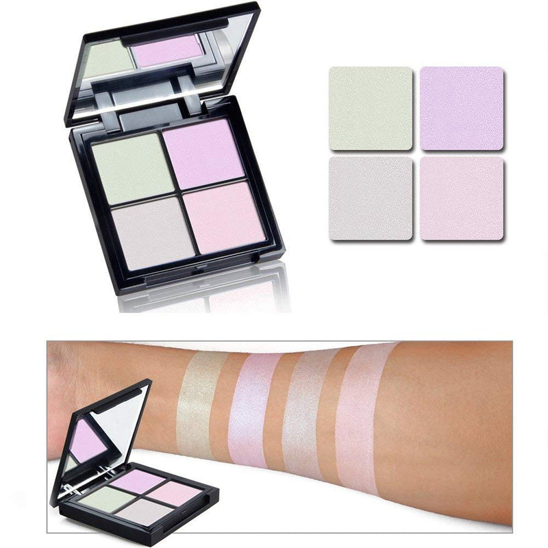 Highlighter 4 Colors Glow Kit Makeup Powder Face Illuminating Repair Highlighting Bronzer Palette - BeesActive Australia