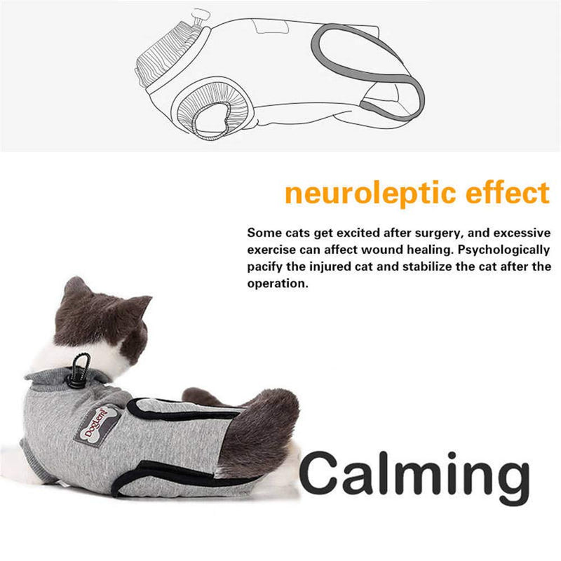 DogLemi Cat Recovery Suit for Abdominal Wounds and Skin Diseases, Professional After Surgey Wear Soft Comfort E-Collar Cone Alternative for Small Medium Cats Kitten Wounds Skin Diseases S - BeesActive Australia