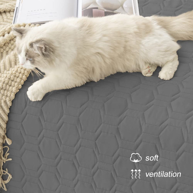 Tcksstex Waterproof & Non-Slip Dog Bed Cover and Pet Blanket Sofa Pet Bed Mat ，car Incontinence Mattress Protectors Furniture Couch Cover for Most Cats Dogs, Pets<30x70-Dark Grey> Dark Grey 30x70Inch (Pack of 1) - BeesActive Australia