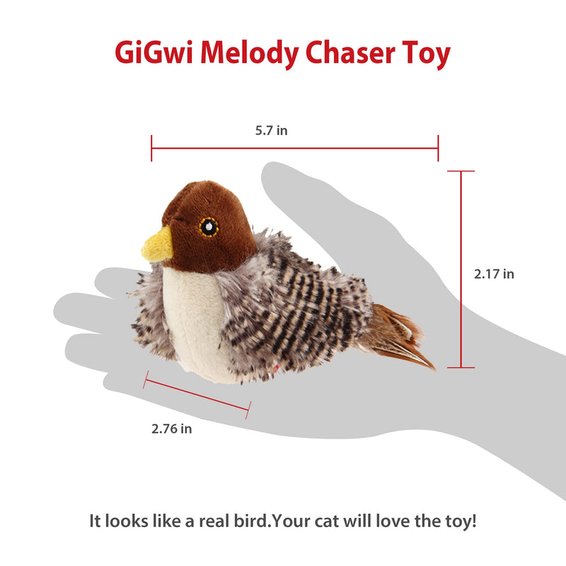 Gigwi Cat Toys for Indoor Cats, Interactive Cat Toy with Real Chirping Bird Electronic Sound, Cat Feather Toys with Soft Plush Relieve Boredom Squeaky - BeesActive Australia
