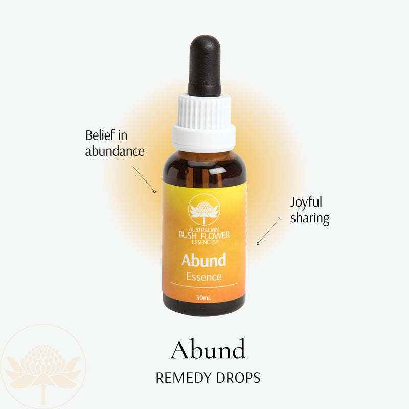 Abund Essence Drops (30ml) | Embrace and Manifest Abundance | Australian Bush Flower Essences Blend | Ethical & Vegan - BeesActive Australia