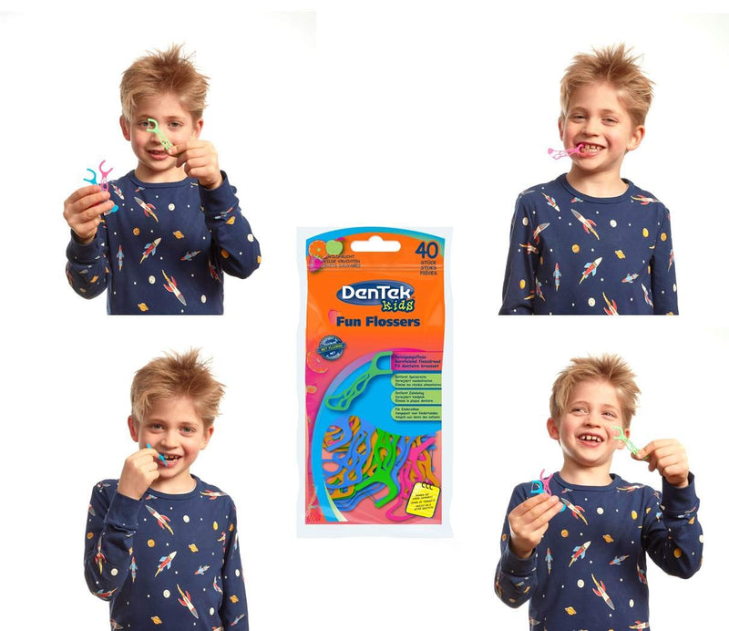Dentek Kids Fun Flossers ,Pack of 3 x 40 - BeesActive Australia