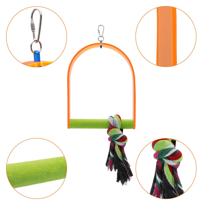 Wontee Bird Toys Bird Swing Toy Bird Perches for Parrot Budgie Parakeet Cockatiel Conure African Grey Medium Orange - BeesActive Australia