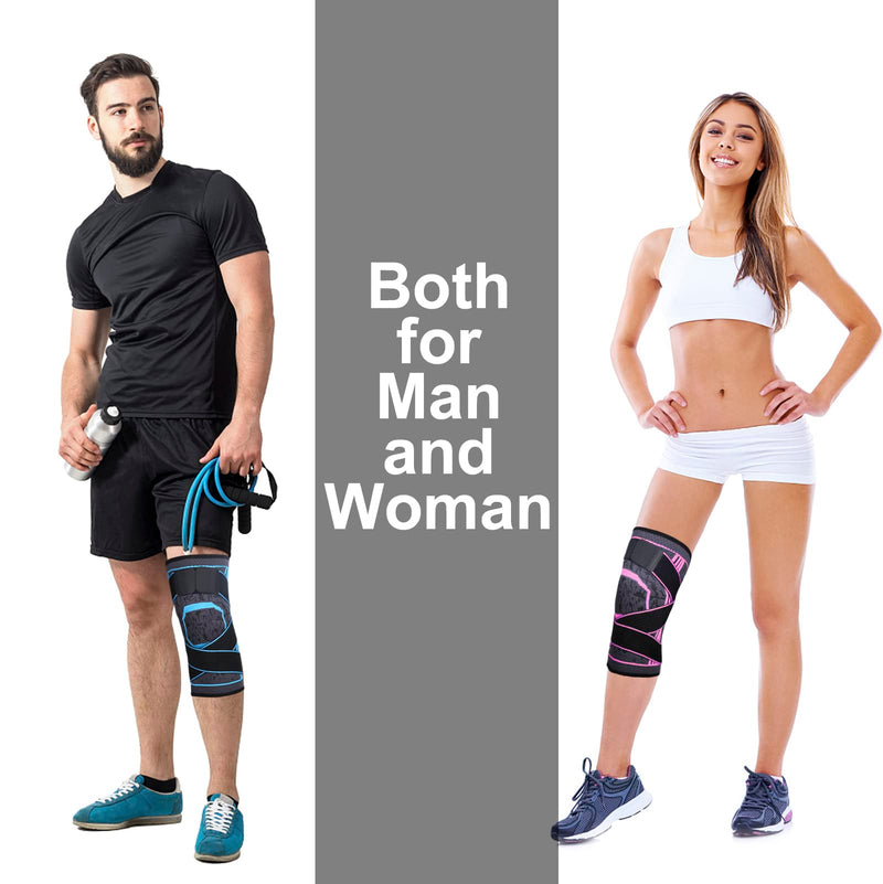 Compression Arthritis Knee Brace Support with Straps, Knee Sleeve Recovery from Meniscus Tear, ACL,MCL,Joint Pain Relief, Improve Performance for Running, Workout,Basketball. 1 Pack for Men and Women (Pink, XX-Large) Pink - BeesActive Australia
