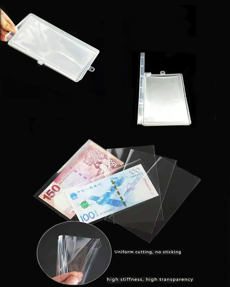 Dollar Bill Collector with Storage Case Paper Money Album Sleeve Protector Bag Durable Plastic banknote Collection Long Term Collection Album for Stamp banknote Letter etc. - BeesActive Australia