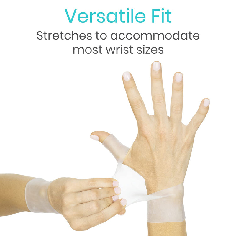 Vive Gel Thumb Wrist Support (Pair) - Hand Brace Cool Wrap For Arthritis Dequervains Tenosynovitis, Sprained Joint Pain, Left and Right Hand Stabilizer - Soft Comfort Splint For Tendonitis Strain White - BeesActive Australia