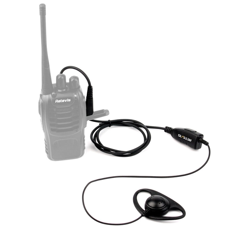 [AUSTRALIA] - Case of 10,Retevis Walkie Talkies Earpiece with Mic 2 Pin D-Type Headset for Baofeng UV-5R BF-888S Retevis H-777 RT22 RT27 RT-5R Kenwood 2 Way Radios 