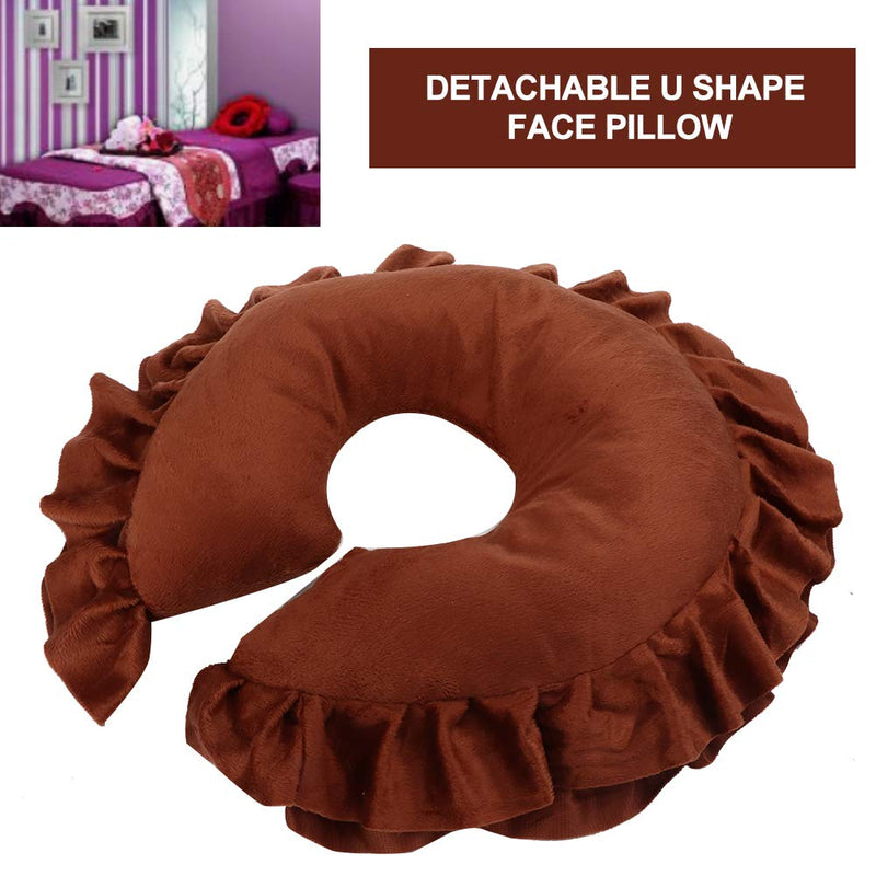 Soft Face Pillow, Head Cushion SPA Massage Bed Pillow U Shaped Neck Support Cushion Beauty Salon Massage Table Facial Relax Pillow Travel Flight Neck Pad Body Relax Salon Massage Mat(Coffee) - BeesActive Australia