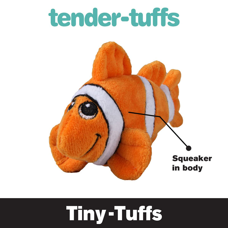 Snuggle Puppy Tender-Tuffs Tiny Hedgehog and Clownfish Plush Dog Toys Bundle - Tough Animal Squeaky Toys - BeesActive Australia