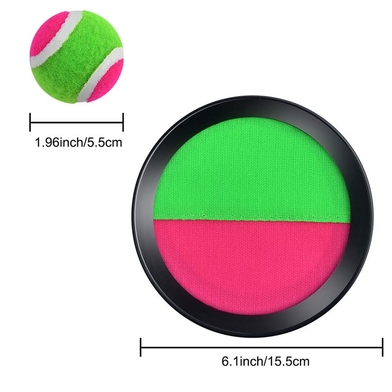 [AUSTRALIA] - WXJ13 4 Sets Paddle Catch Ball and Toss Game 15.5cm Velcro Catch Ball Set for Sport with a Bag 