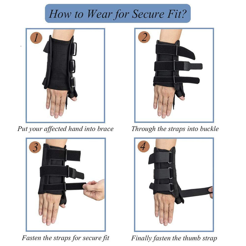 Wrist Brace & Thumb Spica Splint, for De Quervain's Tenosynovitis, Tendonitis, Carpal Tunnel & Arthritis Wrist Support Thumb Splint (Left Hand - Medium) Left-M - BeesActive Australia