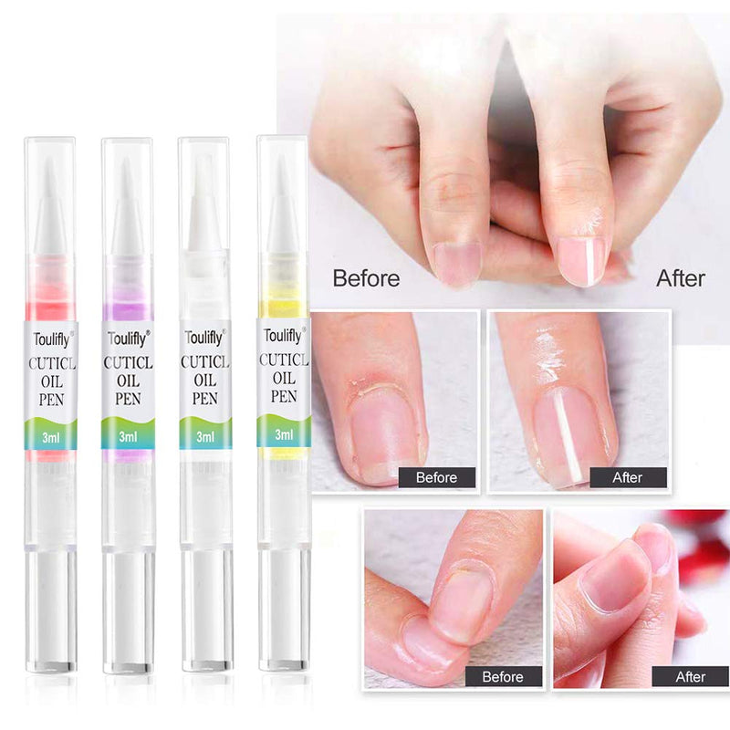 Cuticle Oil Pen, Cuticle Revitalizer Oil, Nail Nutrition Oil Pen, Nail Oil Treatment Manicure Tools Soften Pen, Cuticle & Nail Strengthener (4PC) - BeesActive Australia