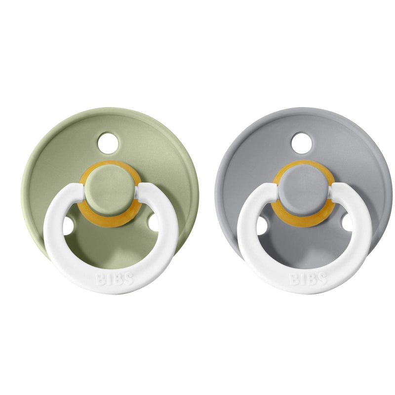 Bibs Pacifiers | Natural Rubber Baby Pacifier | Set of 2 BPA-Free Soothers | Made in Denmark | Sage Night/Cloud Night | Size 6-18 Months - BeesActive Australia