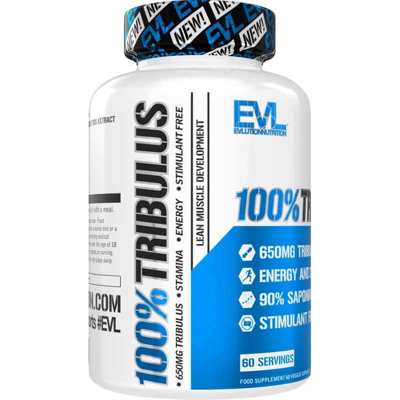 Evlution Nutrition 100% Pure Tribulus Terrestris Extract - Maximum Potency 90% Steroidal Saponins, Testosterone Booster and Estrogen Blocker Support - 60 Capsules - BeesActive Australia
