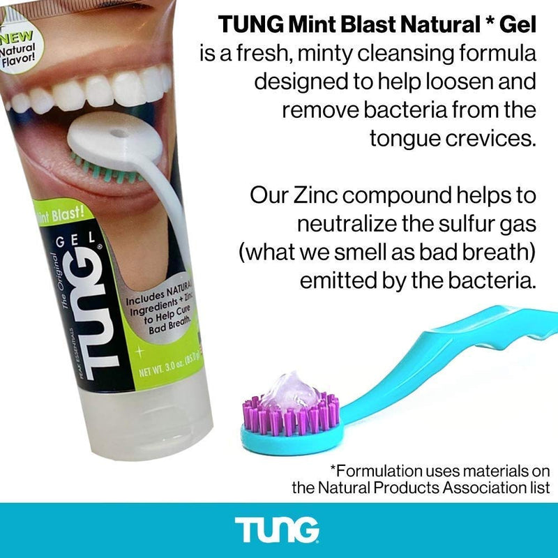 TUNG Gel Natural with Mint Blast 3oz (85g) | Tongue Cleaner | Fights Bad Breath | Eliminates Odour | Halitosis | for Fresh Breath Pack of 2 - BeesActive Australia