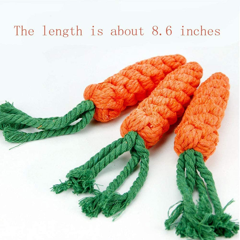 Dog Toys 3 Puppy Teething Chew Toys,Dog Chew Toys Rope Toys,Cat Chew Toys,Safe Braided Rabbit Toys Healthy Gift carrots - BeesActive Australia