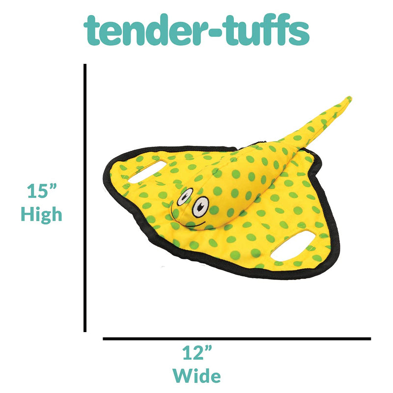 Snuggle Puppy Tender-Tuffs - Yellow Stingray Tug of War Plush Dog Toy - Great for Play and Interaction with Puncture Resistant Squeaker - BeesActive Australia