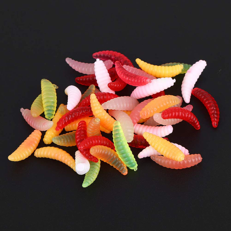 Alomejor Fishing Lure Bait Mini Size Worm Larva Grub Shape Fishing Lures Artificial Baits Maggots Worms Fish Tackle Toy 100pcs/set - BeesActive Australia