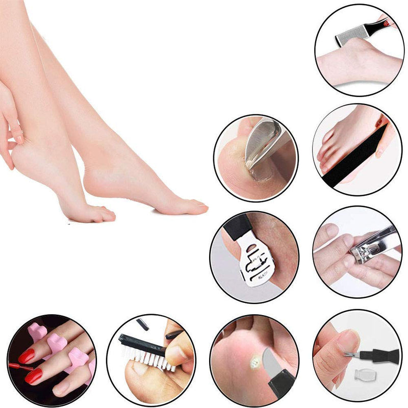 23 Pieces Pedicure Set Professional Tools, Foot Care Kit Foot Rasp Foot Dead Skin Remover Pedicure Kit, Stainless Steel Professional Manicure Tools for Men Women Gift - BeesActive Australia