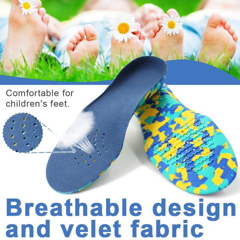 Ailaka Kids Orthotic Cushioning Arch Support Shoe Insoles, Children EVA Foam Inserts for Flat Feet, Plantar Fasciitis 2.5/4 UK - BeesActive Australia