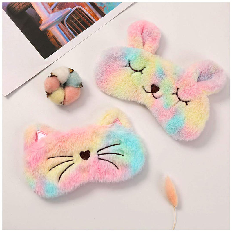 Surkat 2 PCS Animal Eye Mask Plush Eyeshade Eye Cover for Adult Women Kid - BeesActive Australia