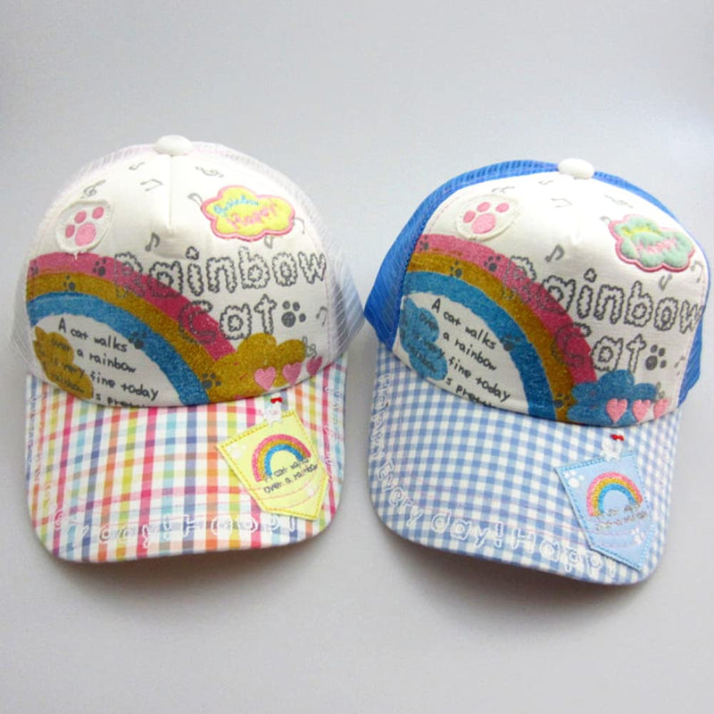 Julerwoo Kids Girls Unicorn Baseball Cap Pink Cotton Sun Hat for 3-12Y Rainbow White - BeesActive Australia