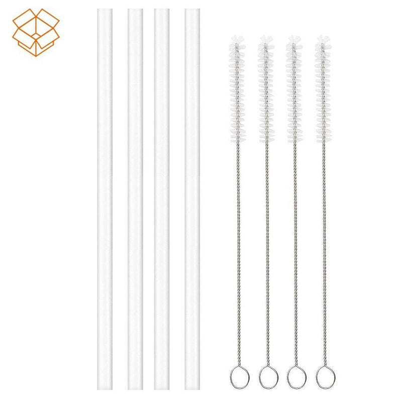 [4 Pack] Straws Replacement for Hydroflask Wide Mouth Bottle Straw Lid, 4 BPA-FREE Straws and 4 Straw Cleaning Brushes - BeesActive Australia