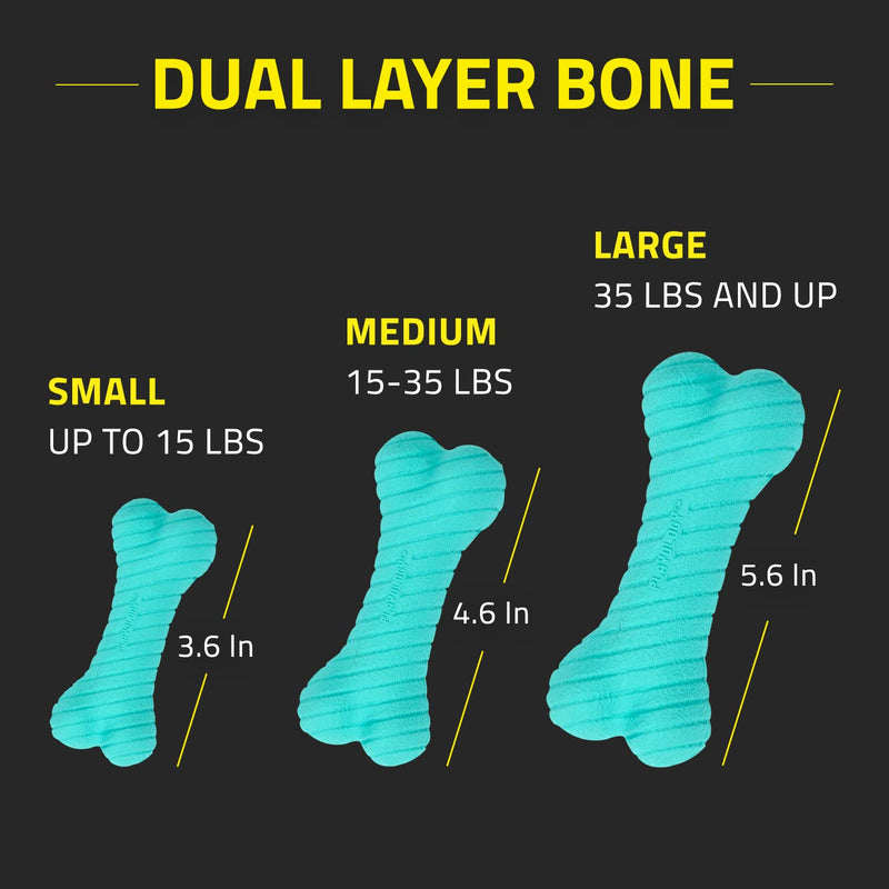 Playology Dual Layer Dog Toy - Engaging All-Natural Scented Dog Toys for Small, Medium & Large Dogs - Interactive & Tough Non-Toxic Chew Toys for Teething Large Bone Peanut Butter - BeesActive Australia
