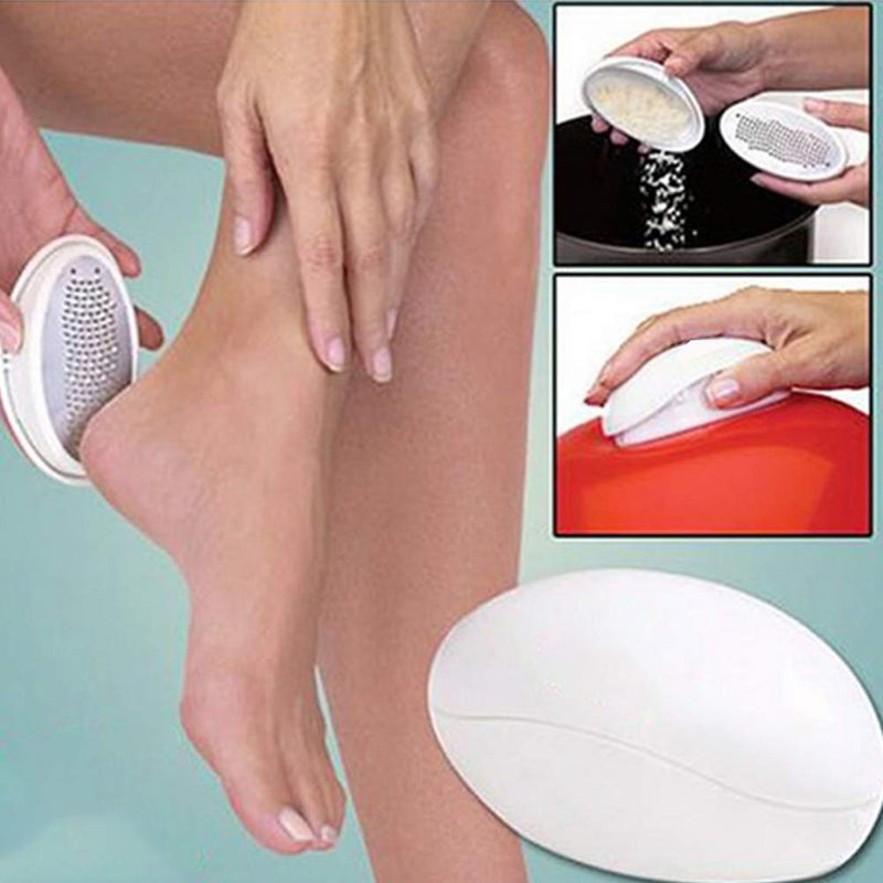 Creative Egg Foot Grinder Portable Egg Callus Remover Durable Manual Pedicure Tools For Dead Skin Removal White - BeesActive Australia