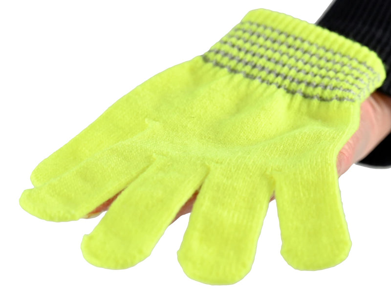 Home-X Reflective Neon Gloves for Running, Hiking, Working, and More, Cold-Weather Winter Gloves, Warm Gloves for Men and Women, 7 ½” L x 5" W, Yellow - BeesActive Australia