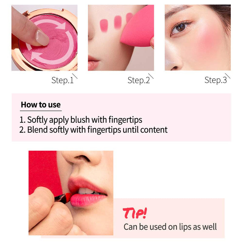 SHIONLE - Melting Cream Cheek: Cream Based Blush | Smooth Natural Gradation | Non-Sticky | Cream Face Blushes (01 Wink Coral) 01 Wink Coral - BeesActive Australia