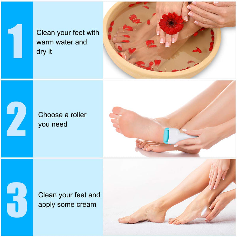 Electric Callus Remover, Rechargeable Callous Remover Kit with 3 Grinding Heads, Professional Pedicure Feet Care Perfect for Dead, Hard Cracked Dry Skin, Portable Electronic Foot File Pedicure Tools - BeesActive Australia