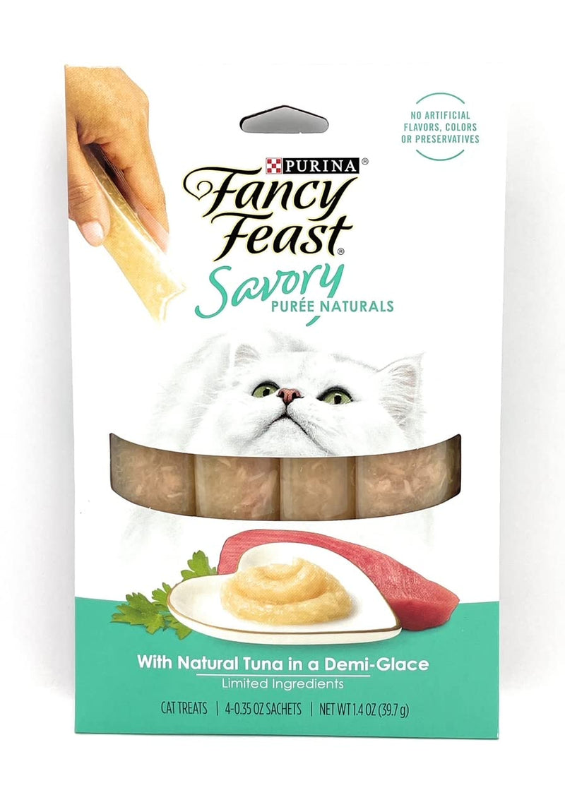 Fancy Feast Savory Cat Food Tuna Treats Flavor Bundle Includes (3) Each: Savory Cravings Tuna Treats (1 oz), Puree Naturals Tuna in a Demi-Glace (1.4 oz) & Catnip Toy - BeesActive Australia