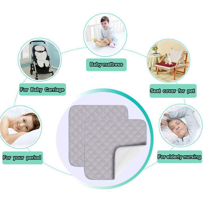 Large Absorbent Washable Incontinence Chair Seat Protector Pad Chair Sheet Waterproof Washable Seat Pads Incontinence Chair Absorbent Pads Nonslip Pet Underpads for Adult Children Baby Pet Mat,55x53cm Grey - BeesActive Australia