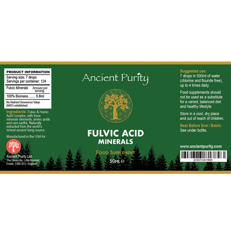 Ancient Purity FULVIC Acid Minerals 50ml (4 Months Supply) MLG-50 Trace Minerals/Amino Acids/Detox - BeesActive Australia