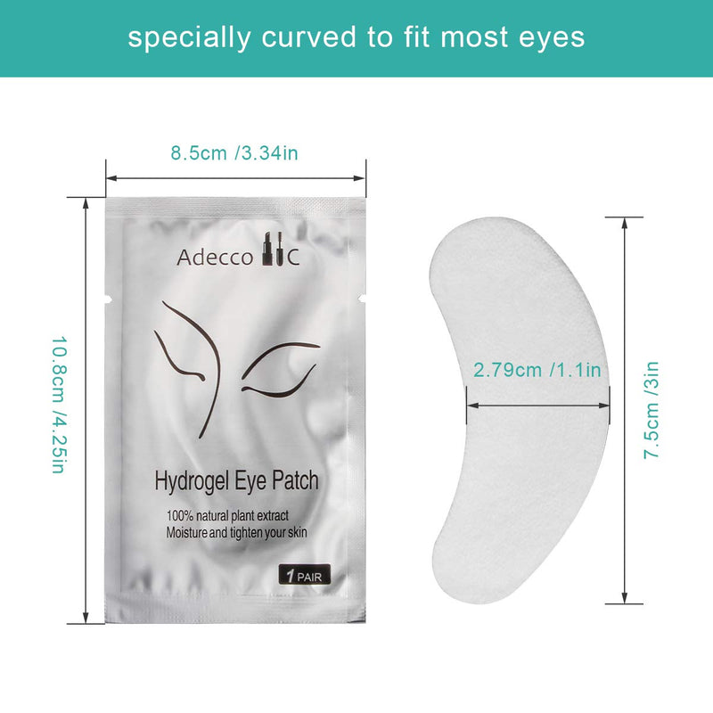 Adecco LLC Eyepads Eyelash Extensions Lint Free, 100 Pairs Set Eye Pads for Lash Extensions, Hydrogel Eye Patch DIY False Eyelash Lash Extension Makeup Eye Gel Pad Silver 100 - BeesActive Australia