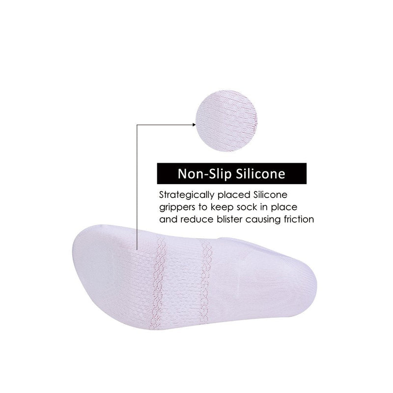 JOYNÉE Men's Athletic Non Slip No Show Short Socks with Silicone 6 Pack Black/White/Grey(6 Pairs) - BeesActive Australia