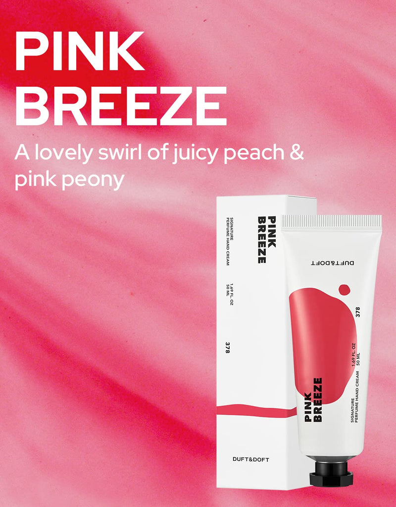 DUFT&DOFT Pink Breeze Signature Perfume Nourishing Hand Cream, Non-greasy, Refreshing Hydration, Shea Butter, Vitamin E, Feel-Good Fragrance – 1.69 oz. - BeesActive Australia