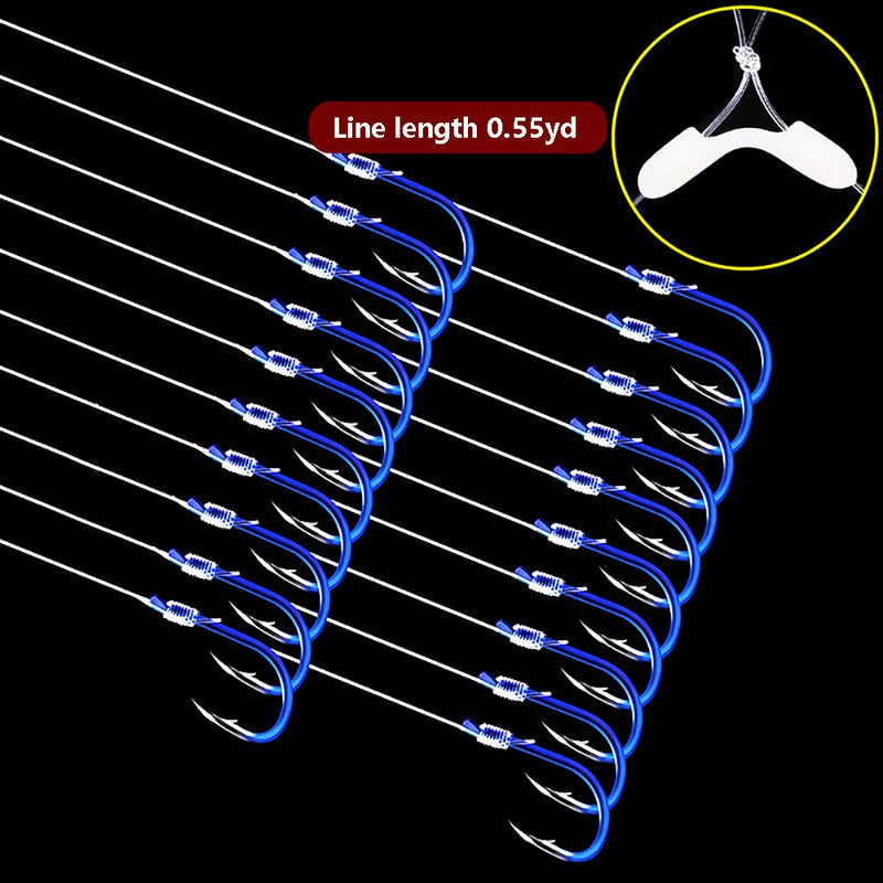 [AUSTRALIA] - Dyxssm Small Fishing Hooks with Line - Super Fishing Hook on Nylon Fishing Line (Pack of 20) Type-A: Blue 8# 