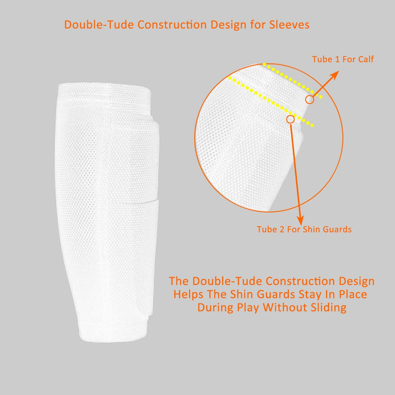 Sportout Adult Youth Kids Soccer Shin Guards,Comprehensive Protection for Your Leg, with Cushioned Ankle Protection to Prevent Injuries White Small - BeesActive Australia