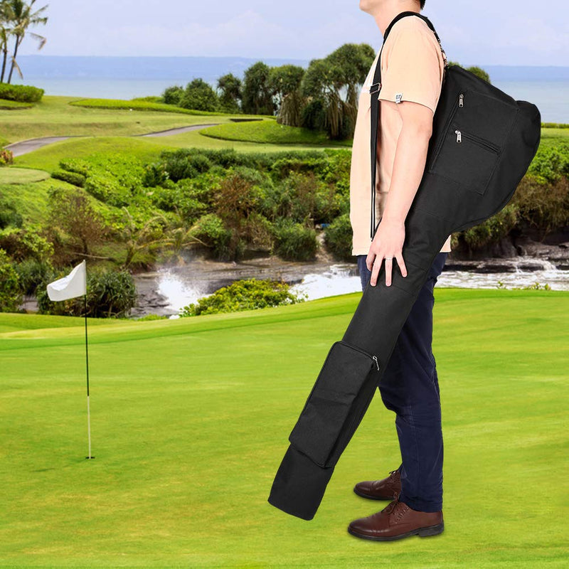 Golf Sunday Bag-Driving Range Mini Course Training Practice Golf Bag Travel Case Foldable Black - BeesActive Australia