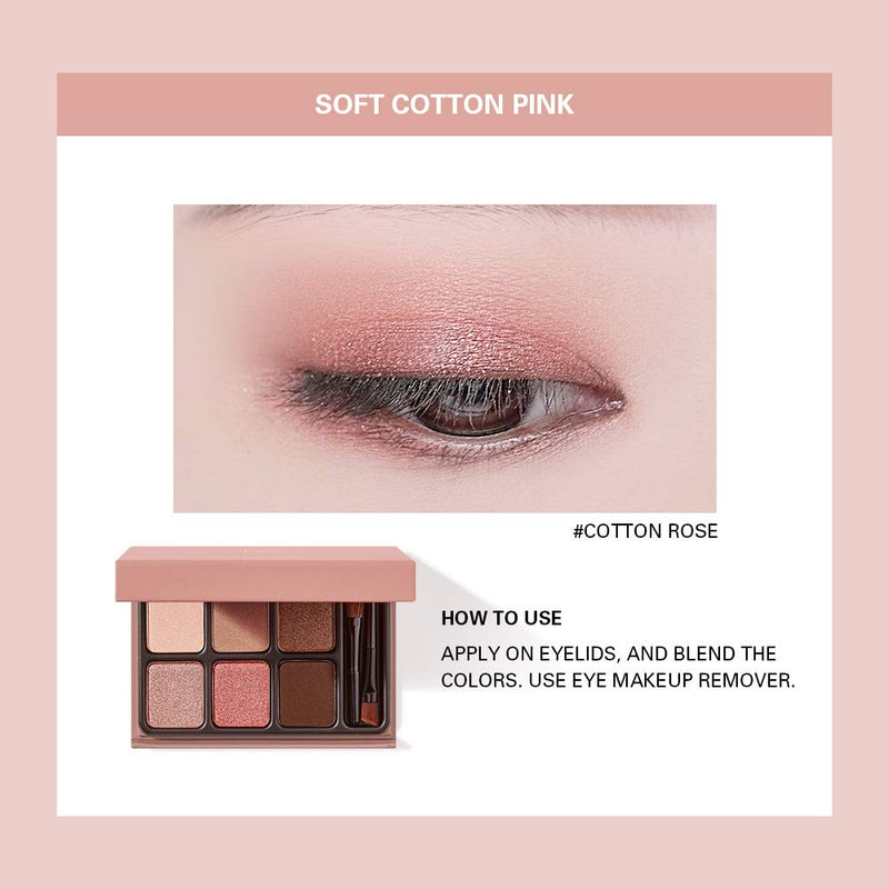 heme Eye Color Palette - Cotton Rose 0.32 oz-Natural mineral powder,Velvet Matte/Shimmer/Glitter/Metal - BeesActive Australia